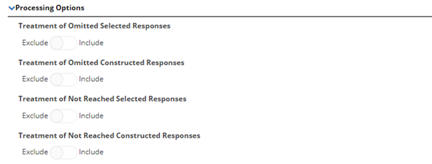 Calibration - processing options